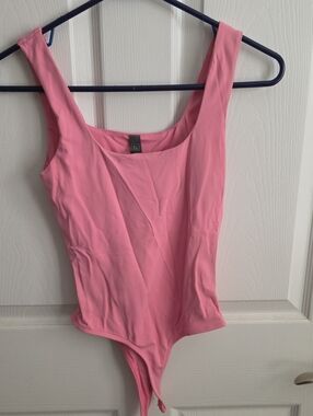 Alya Pink Scoop Neck Bodysuit